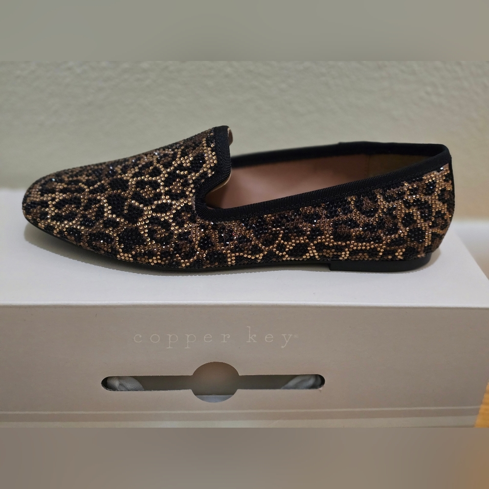 Copper Key Women's Leopard Print Loafers - Black and Brown Size 6.5 - Picture 4 of 4